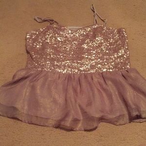Gold sequin Peplum Top